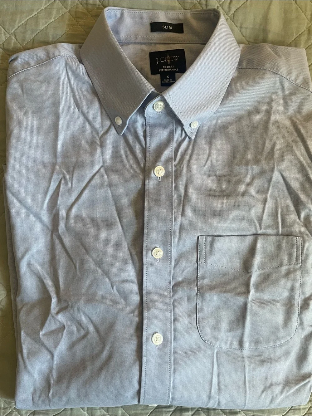 J. CREW Bowery Slim performance stretch oxford shirt in Blue Size S $98 CP684